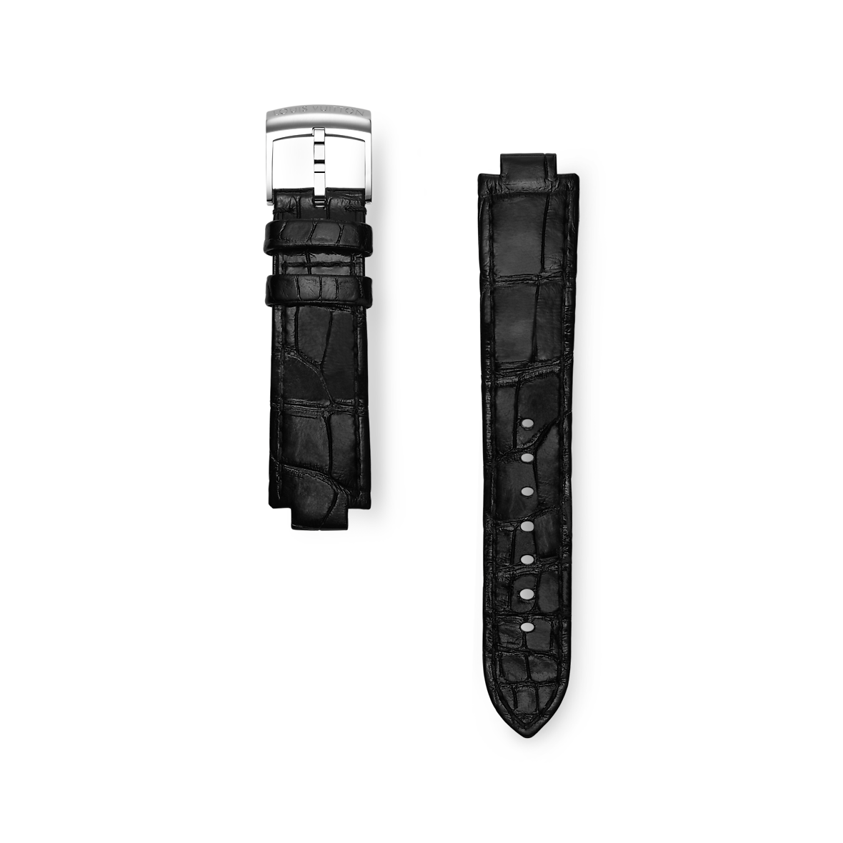 Bracelet De Montre En Cuir Véritable Noisette Façon Alligator - Largeur 24 Mm - Neuf Sans étiquette